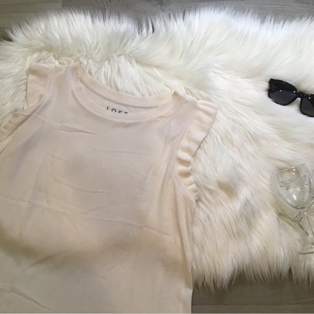 LOFT Cream Sleeveless Top